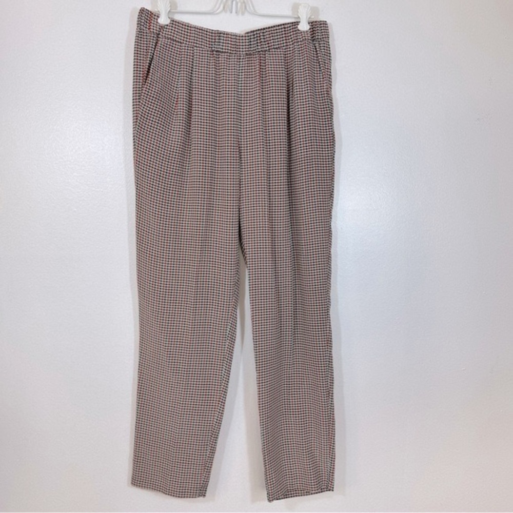 Equipment Hadley 100% Silk Houndstooth Relax Fit Elastic Waistband Dress Pants M - Picture 4 of 16